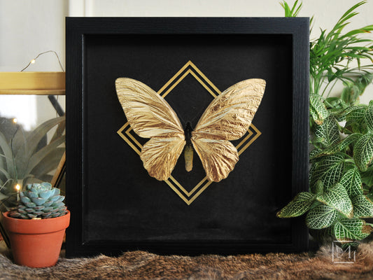 Gold leaf butterfly art