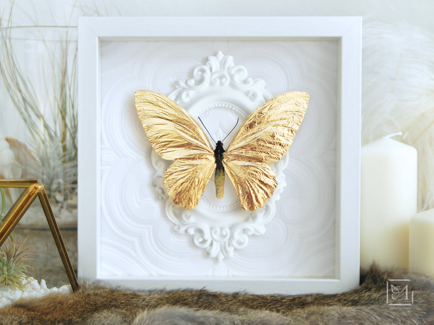 Gold leaf butterfly art