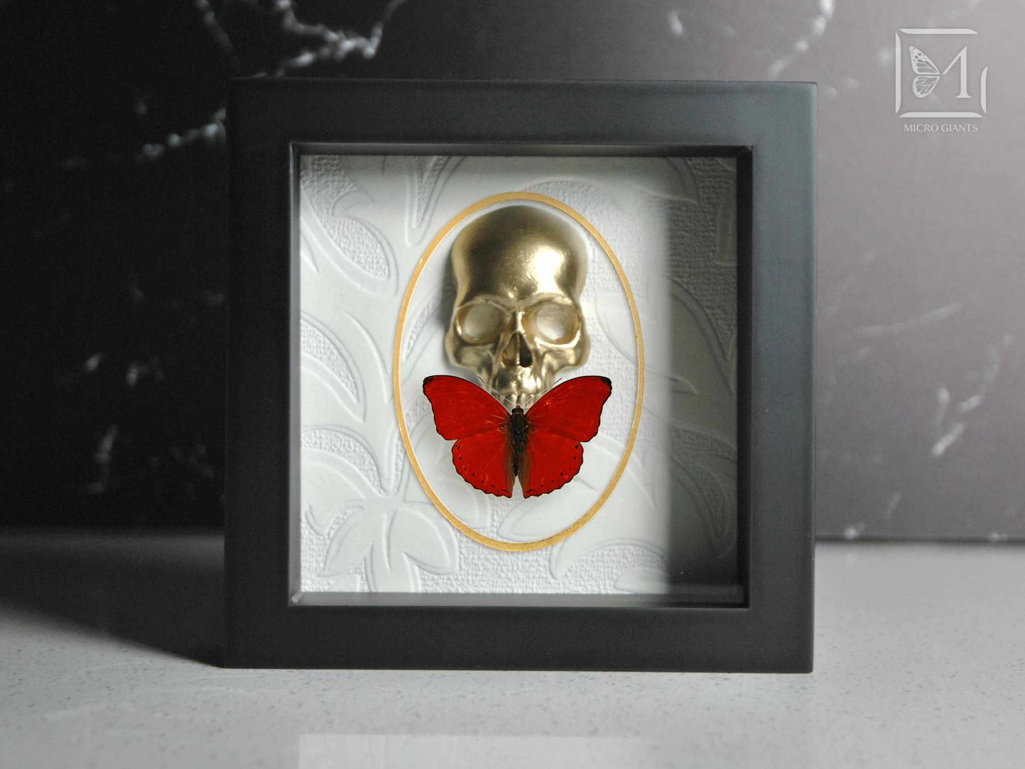 Heart red Butterfly with skull