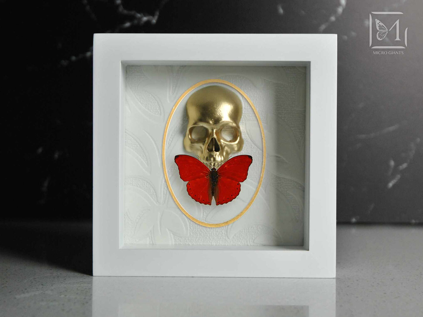 Heart red Butterfly with skull